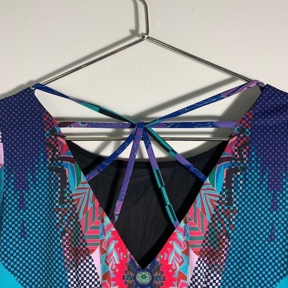 Hale Bob Bell sleeve multicolor, illuminati mini dress. XS - Picture 5 of 9